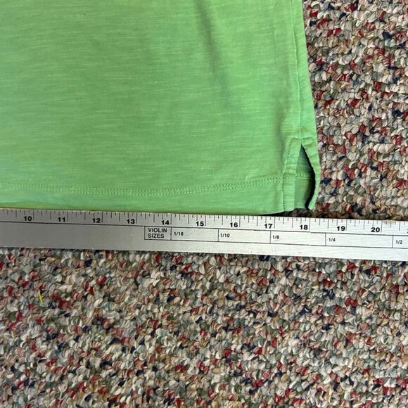 Boden Light Lime Green V-Neck Eyelet Lace Short Cap Sleeve T-Shirt Size S - Picture 15 of 15